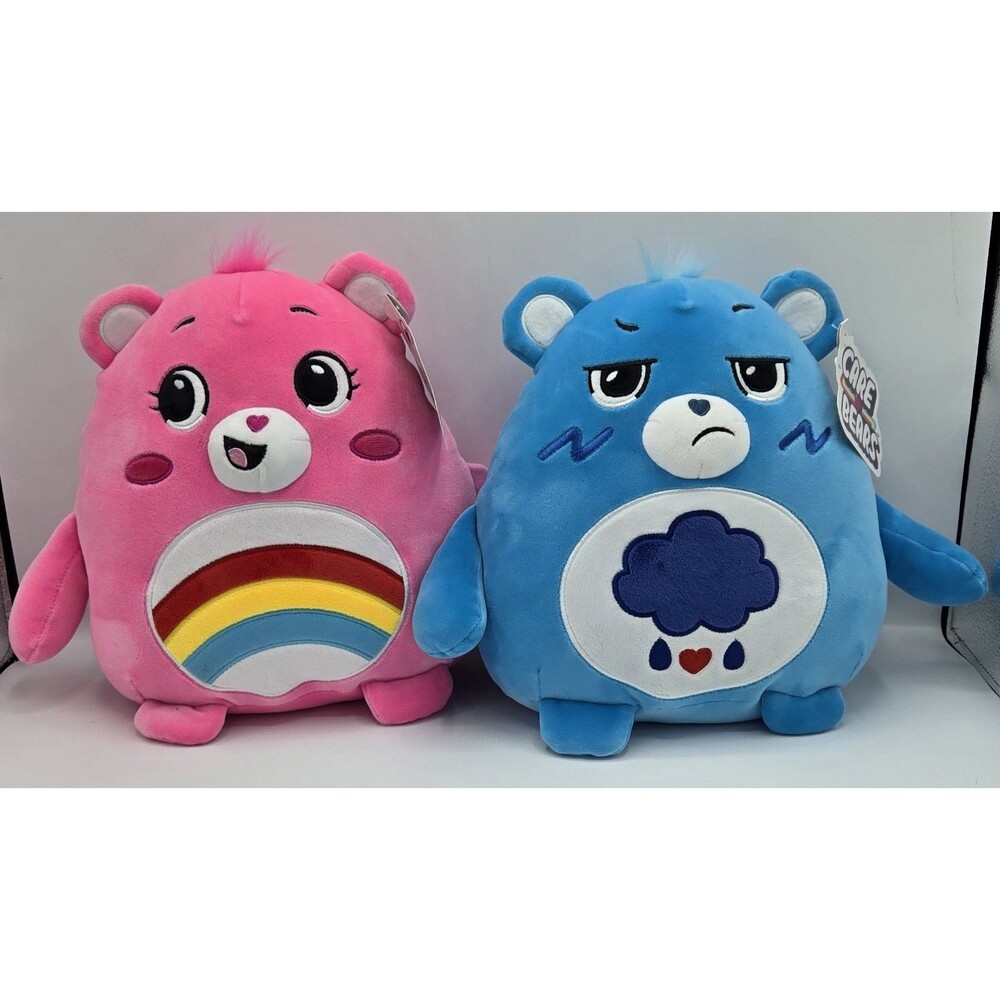 Care Bears , Cheer & Grumpy Bear Squishies Collectable Plush, Cuddly Toys 2023